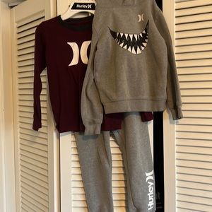 Hurley sweats and long sleeve t-shirt set